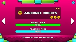 Geometry Dash Meltdown – “Airborne Robots” 100 Complete All Coins  GuitarHeroStyles [upl. by Ainehs]