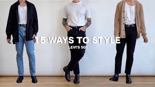 15 Ways To Style Levis 501 Jeans  Mens Fashion [upl. by Etteinotna835]