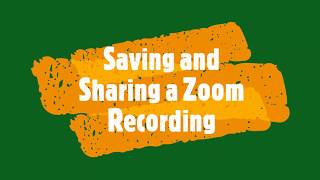 Saving and Sharing A Zoom Recording [upl. by Hagi]