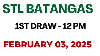 STL Batangas Draw result today live 1200 PM 03 February 2025 [upl. by Bergh337]