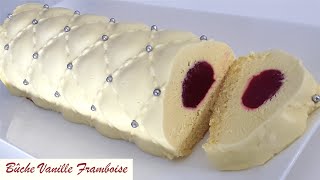 BÛCHE VANILLE FRAMBOISE  ASTUCE MOULE INSERT FAIT SOITMÊME [upl. by Ynaffik203]