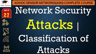 L27 Network Security Attacks  Classification of Attacks  Adhoc Sensor Networks in Hindi [upl. by Sewole741]