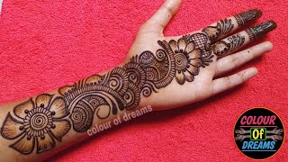 Gorgeous Arabic Mehndi Design  How to draw stylish mehendi for front hand [upl. by Truk]