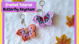 Butterfly Keychain  Easy Crochet Tutorial 2022 [upl. by Dielu93]