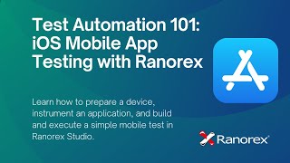 Test Automation 101 iOS Mobile App Testing with Ranorex [upl. by Vokaay420]