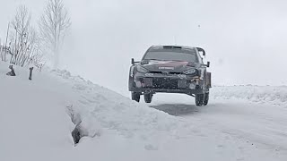 Elfyn Evans Rally Sweden 2024 test Toyota GR Yaris Rally 1 [upl. by Alludba]