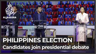 Philippines presidential hopefuls join series of debates ahead of polls [upl. by Noraa443]