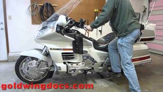 How to get a GL1500 GL1800 or any Goldwing on and off the center stand [upl. by Daffy598]