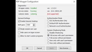 HOW TO FIX RDP WRAPPER UNSUPPORTED ERROR IN WINDOWS 10 PRO 21H1 [upl. by Svend]