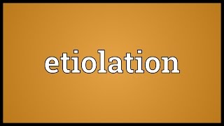 Etiolation Meaning [upl. by Ul]