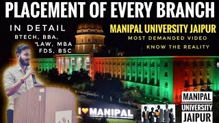 Placement Of Every Branch In Detail At Manipal University Jaipur  B tech  Non B tech [upl. by Kcered]