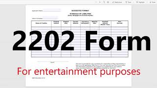 How to File 2202 Form SBA Instructions How to Fill out  Schedule of liabilities [upl. by Lindell844]