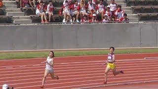 奥村ユリ アンカーで大逆転！2017群馬県高校総体陸上 女子4x400mR 決勝＆表彰式 Yuri Okumura [upl. by Glaser]