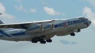 VolgaDnepr RA76950 Il76 Takeoff Portland Airport PDX [upl. by Nilre24]