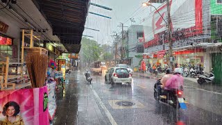 4K 🇹🇭 Walking in Heavy Rain in Bangkok  Rainy Season Scenery in Thailand [upl. by Trace58]