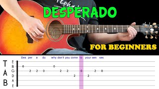 DESPERADO  Easy guitar melody lesson for beginners with tabs  The Eagles [upl. by Ilat106]