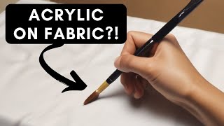 Can ACRYLIC Paint Be Used on Fabric 👕👗  NO MEDIUMs  Part 1 [upl. by Nefets]