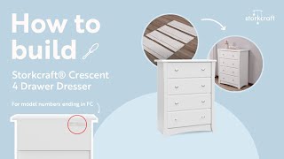 HOW TO BUILD STORKCRAFT CRESCENT 4 DRAWER DRESSER  Assembly Video for Model Number quotFCquot [upl. by Giana870]