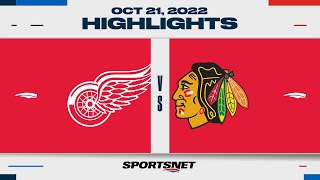 NHL Highlights  Red Wings vs Blackhawks  October 21 2022 [upl. by Spada]