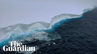 Worlds largest iceberg drifting away from Antarctica captured by drone vision [upl. by Acillegna431]