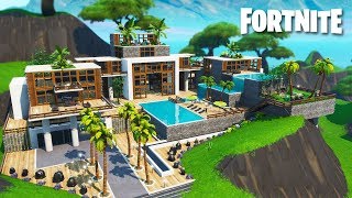 Incredible Luxury Mansion  Fortnite Timelapse Build in Creative [upl. by Ellemac]