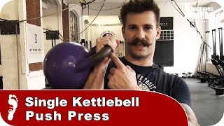 One Arm Kettlebell Push Press  Tutorial zur richtigen Ausführung [upl. by Solracsiul222]