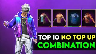 Top 10 No Top Up Dress Combination  Best Dress Combination  Free Fire Dress Combination [upl. by Aborn53]