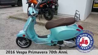 2016 Vespa Primavera 70th 150 teal [upl. by Eidde]