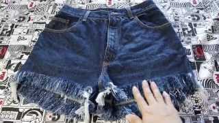 Diy Melhor técnica para desfiar shorts jeans  Suellen Redesign [upl. by Piwowar]