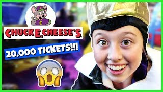 FAMILY FUN PLAYING AT CHUCK E CHEESE AND HUGE SURPRISE PRIZE HAUL [upl. by Hnad840]