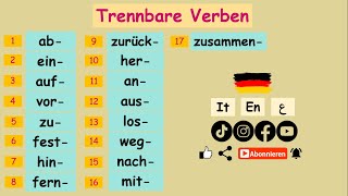 Die trennbaren Verben  Interessante Themen  Beispielen A2B1B2 [upl. by Esirehs]