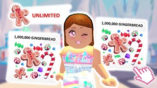 HACKS HOW TO GET UNLIMITED GINGERBREAD IN ADOPT ME ROBLOX [upl. by Odnalra541]