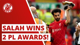 Mo Salah receives Premier League golden boot AND playmaker awards [upl. by Akehsar127]