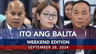 UNTV Ito Ang Balita Weekend Edition  September 28 2024 [upl. by Rachaba]