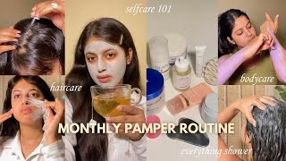 PAMPER ROUTINE🧖🏽‍♀️⭐️everything shower haircare bodycare amp skincare🫧 MY FEMININE HYGIENE ROUTINE [upl. by Eidualc]