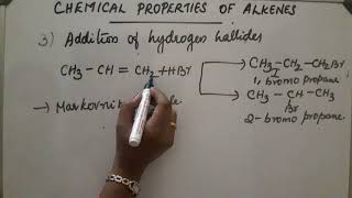 CHEMICAL PROPERTIES OF ALKENES PART I [upl. by Euell]