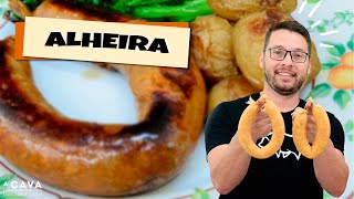 RECEITA DE ALHEIRA A LINGUIÇA CASEIRA PORTUGUESA [upl. by Rasmussen]