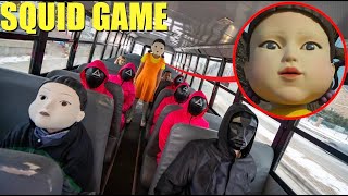 I SNUCK ONTO SQUID GAME DOLL SCHOOL BUS IN REAL LIFE WE GOT CAPTURED [upl. by Lucey]