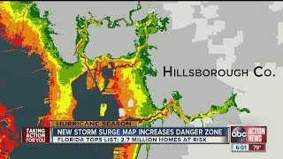 Maps show Tampa Bays storm surge vulnerability [upl. by Yltnerb]