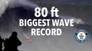 Guinness World Record Biggest Wave Ever Surfed 80 Feet Rodrigo Koxa  Nazaré Portugal [upl. by Kerrison]