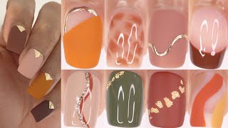 12 FALL NAIL DESIGNS  fall nail polish colors nail art compilation  gel nail art at home [upl. by Legge230]