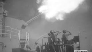 Secondary armament of the USS Missouri BB63 in action  September 1950 [upl. by Beckie488]