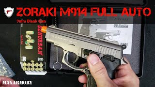 Zoraki M914 Full Auto Blank Gun 9mm  MaxArmory [upl. by Alyss]