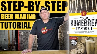 How to MAKE BEER at Home  MoreBeer Premium Homebrew Starter Kit  Beer Brewing Demo for Beginners [upl. by Anih]