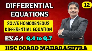 Differential Equations Ex64 Part 12  12th MathsII New Syllabus 2020 Maharashtra  Dinesh Sir [upl. by Ynaffets]