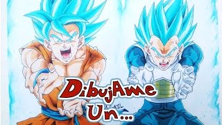 Como dibujar a GOKU Y VEGETA SUPER SAIYAN BLUE HOW TO DRAW GOKU amp VEGETA  DRAGON BALL SUPER [upl. by Ailecara]