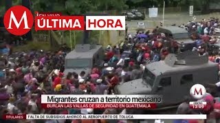 ÚLTIMA HORA Migrantes hondureños cruzan la frontera a México por la fuerza [upl. by Notslah]