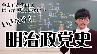 【高校日本史】9分でわかる明治時代の政党の変遷【板垣退助・大隈重信・伊藤博文】 [upl. by Nnaytsirk441]