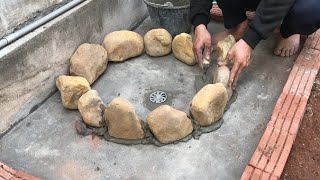 How To Build Outdoor Hand Wash Basin From Stone And Cement  Garden And Utility Decoration Ideas [upl. by Hey]