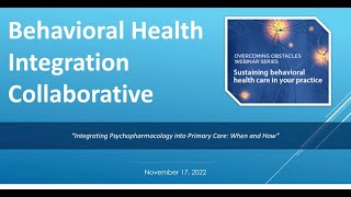 Integrating Psychopharmacology in Primary Care When and How [upl. by Dnesnwot925]